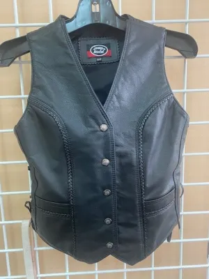 #23117 Ladies Leather Vest w/Side Laces