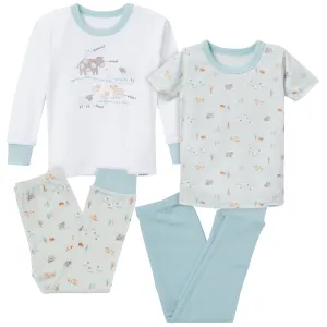 4-Piece Infant & Toddler Neutral Farm Tops and Pants Sets