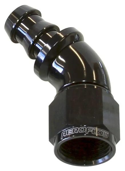 510 Series Full Flow Tight Radius Push Lock 45° Hose End -12AN AF512-12BLK