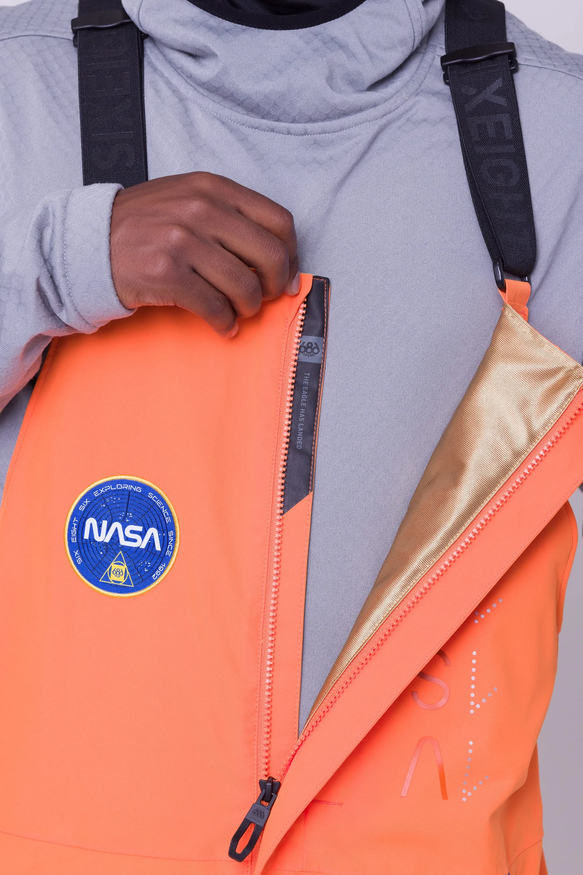 686 Exploration Bib Pants Mens 2024 NASA Orange Black