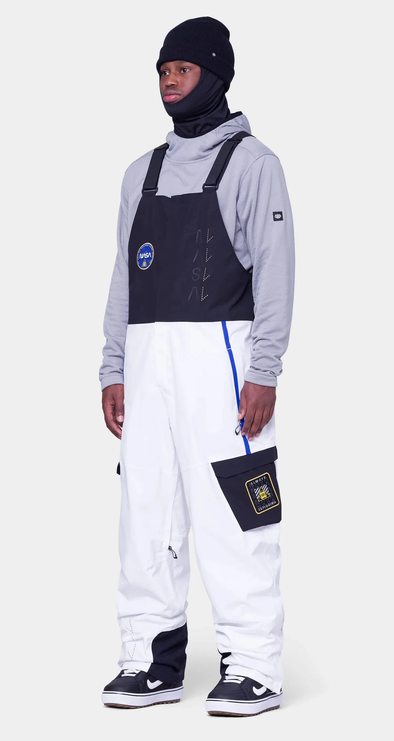 686 Exploration Bib Pants Mens 2024 NASA White Black