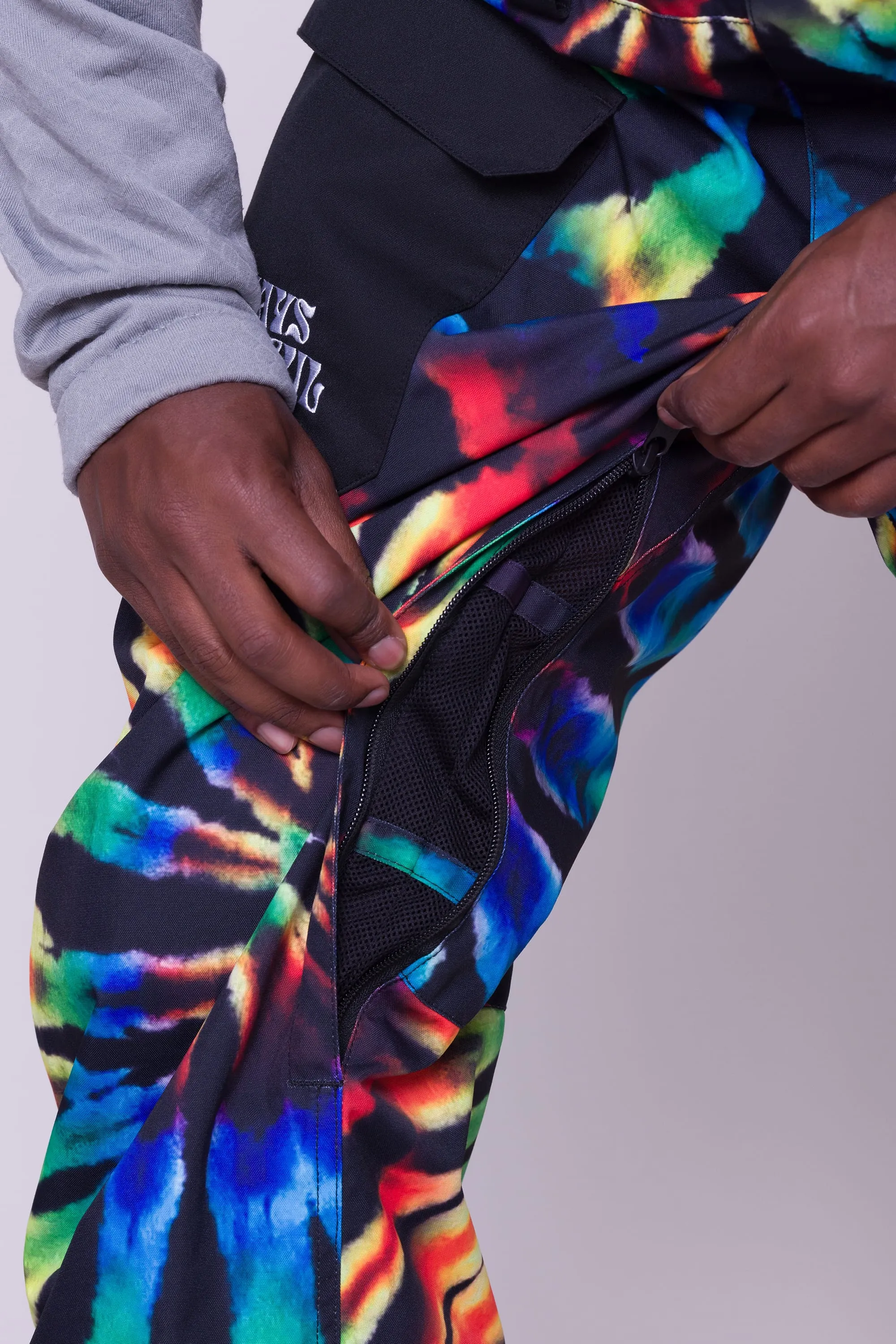 686 Frontier Bib Pants Mens 2024 Grateful Dead Black Tie Dye