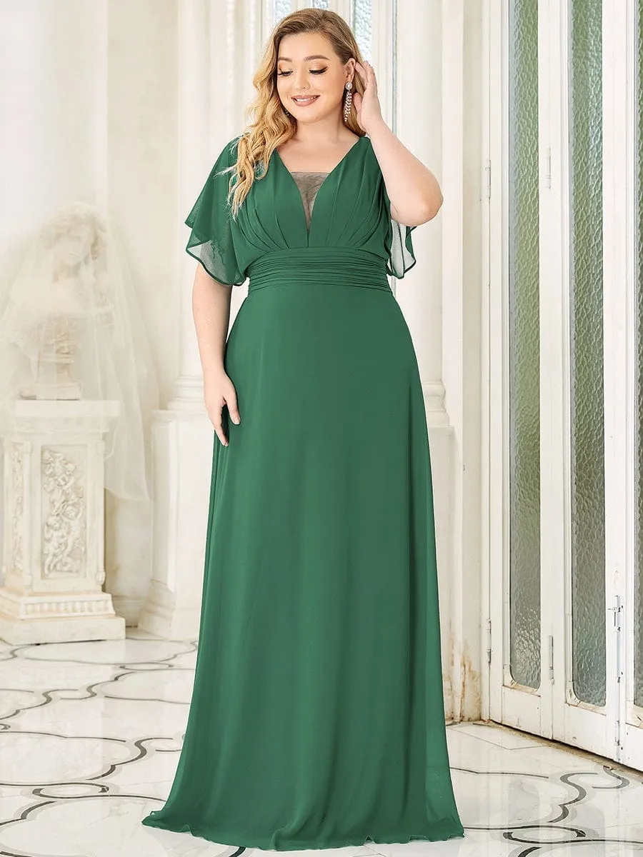 A-Line Empire Waist Chiffon Long Evening Party Dress