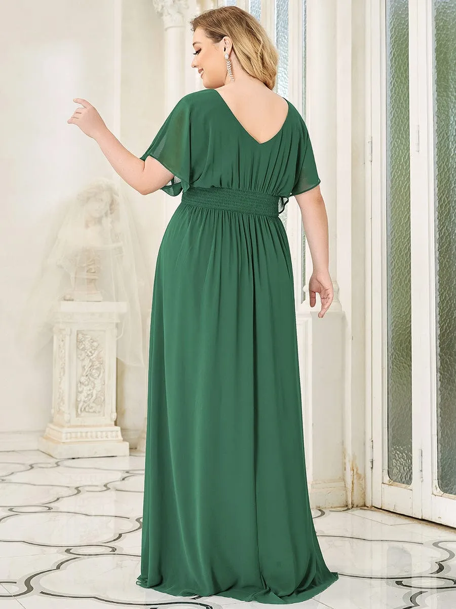 A-Line Empire Waist Chiffon Long Evening Party Dress