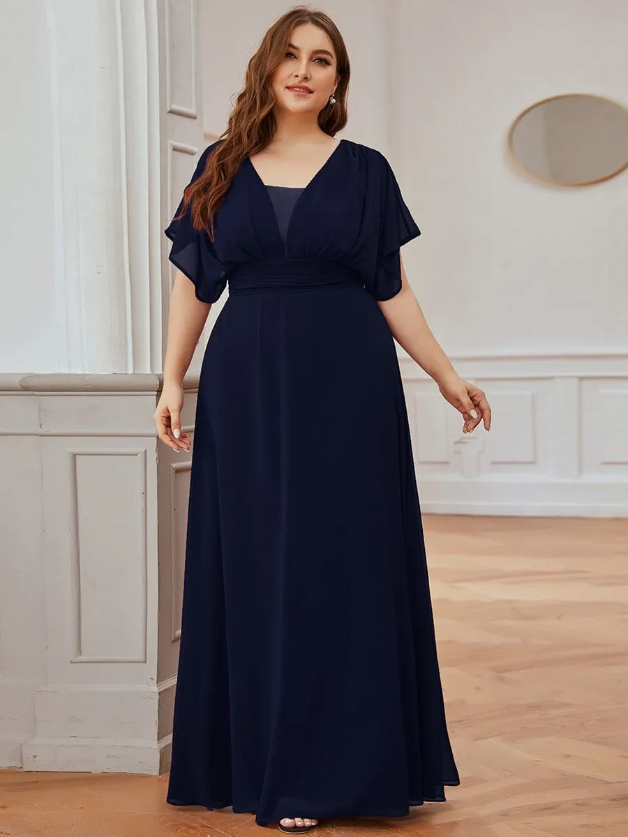 A-Line Empire Waist Chiffon Long Evening Party Dress