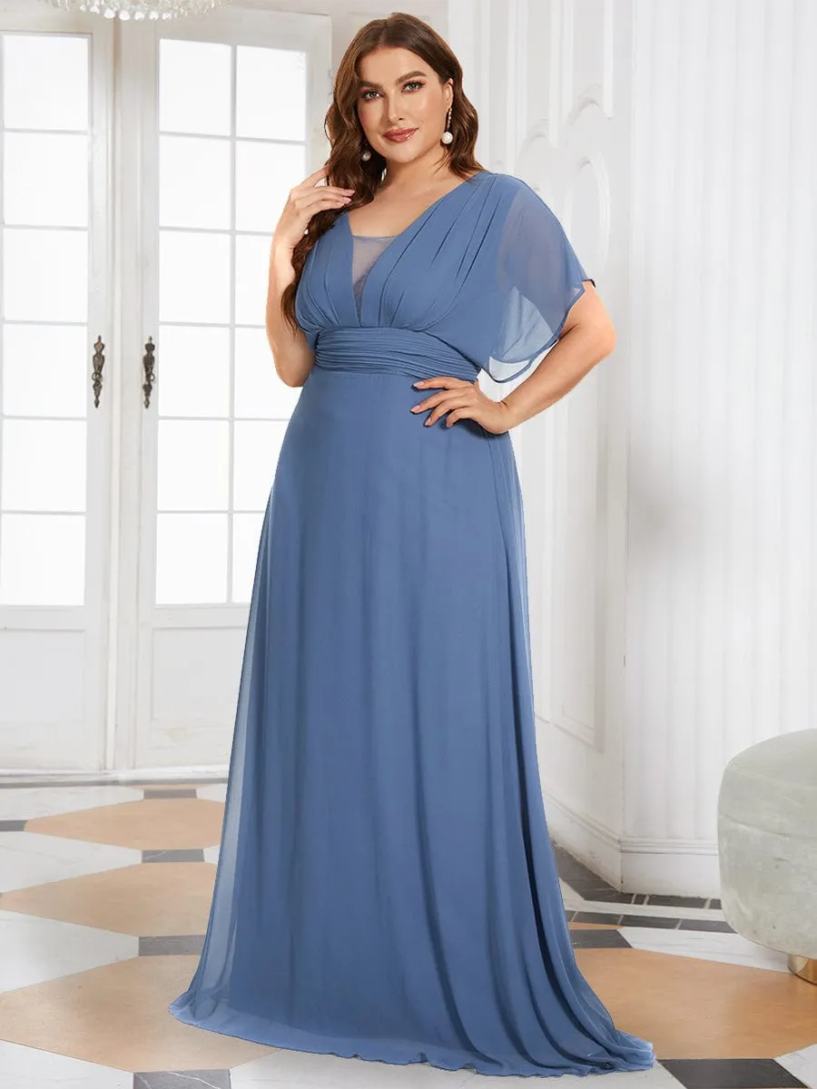 A-Line Empire Waist Chiffon Long Evening Party Dress