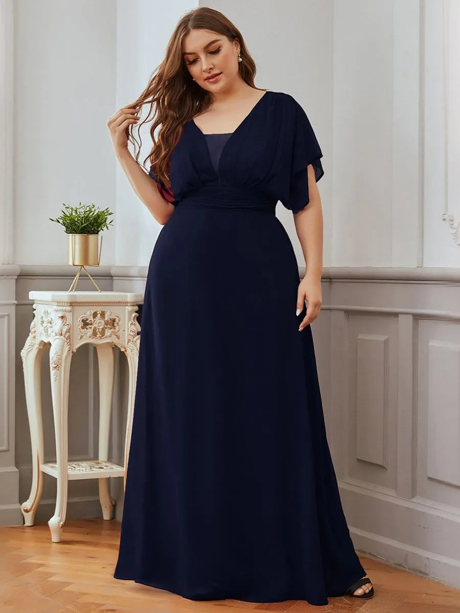 A-Line Empire Waist Chiffon Long Evening Party Dress