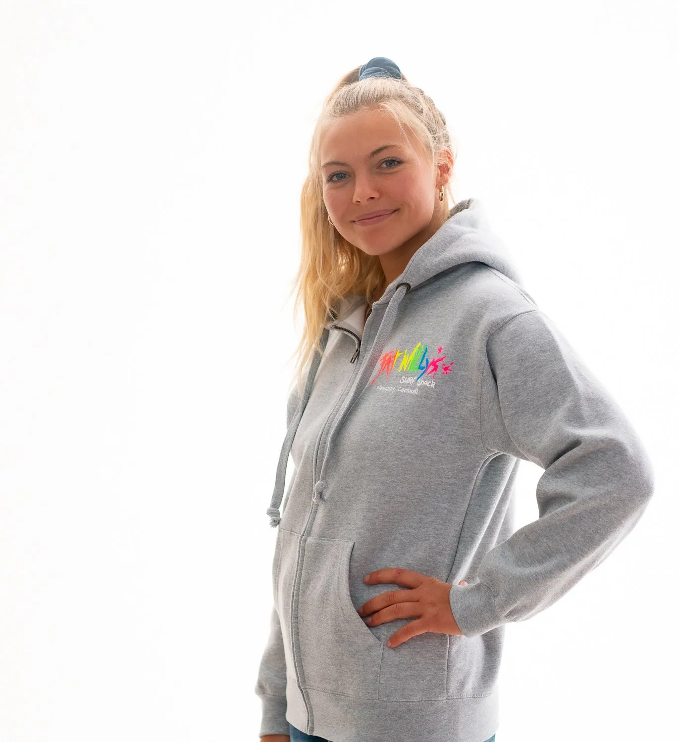 Adult Zip Hoodie Heather Grey