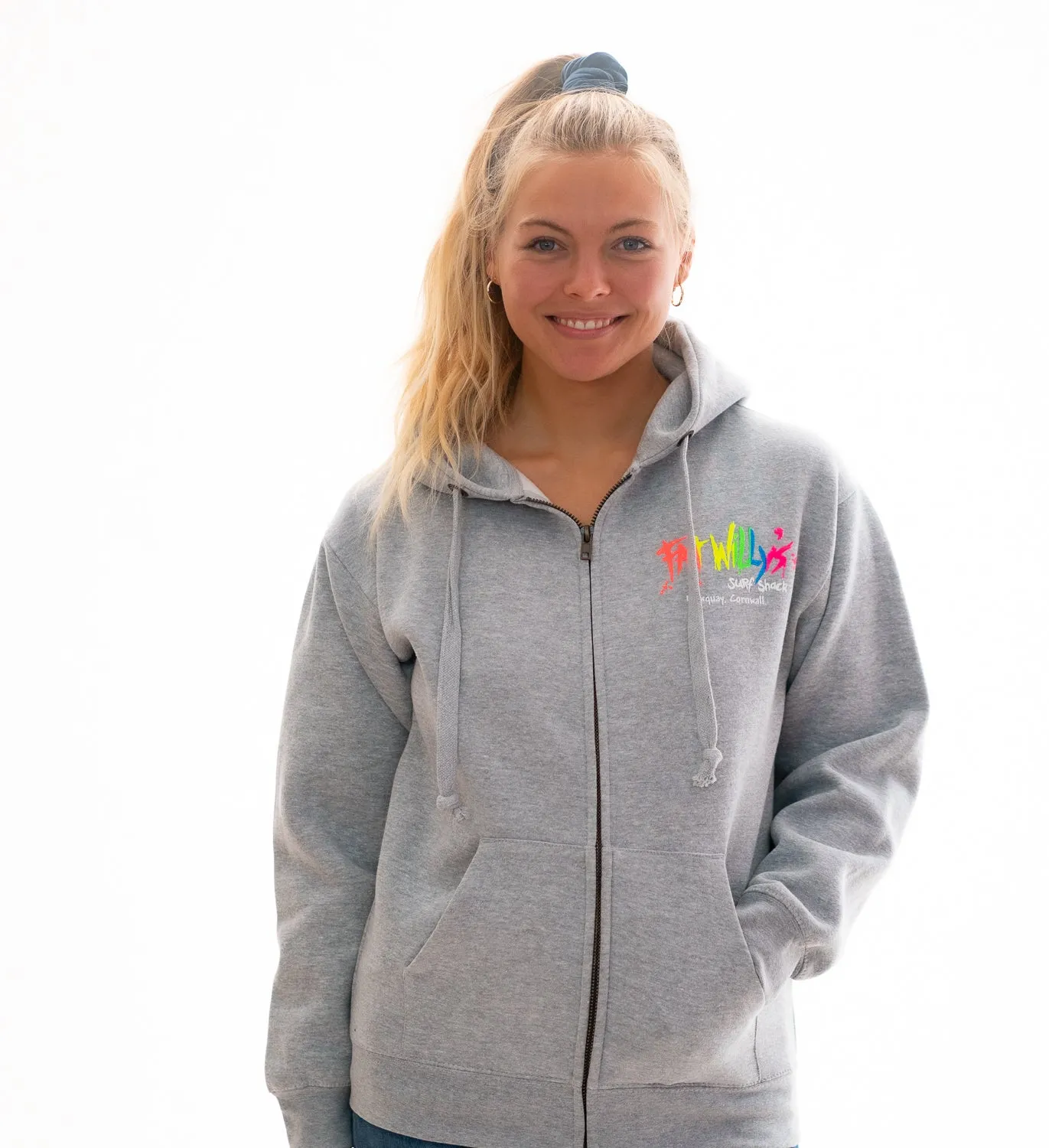 Adult Zip Hoodie Heather Grey