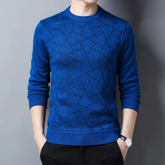 Argyle Pattern Decorated Knitted Sweater