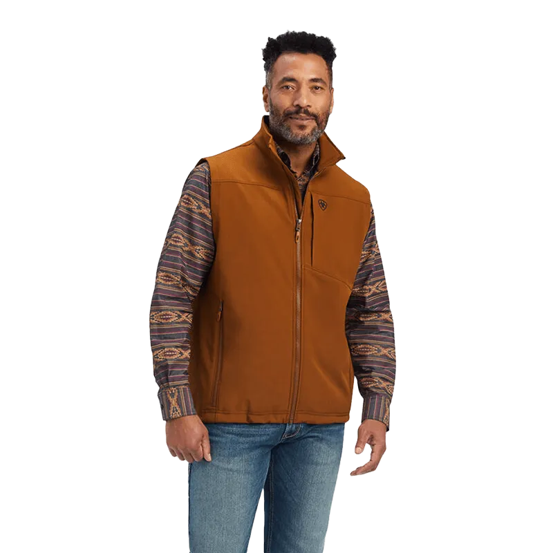 Ariat Men's Logo Softshell Chestnut Serape Vests