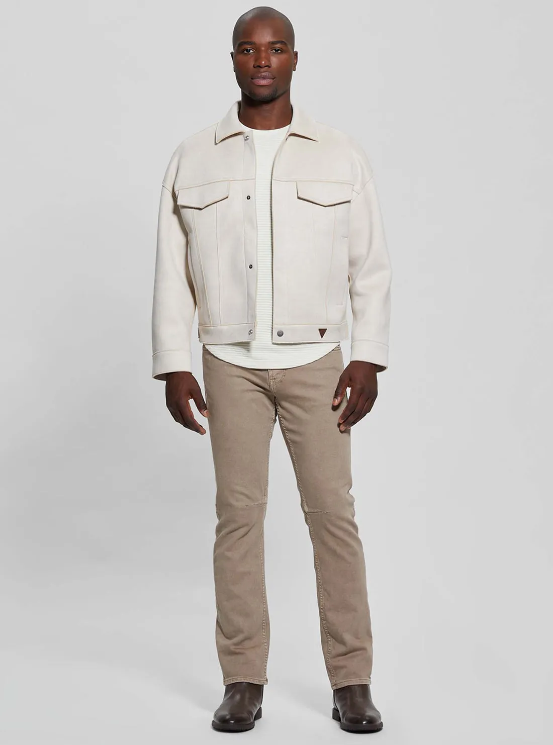 Beige Baldwin Faux Suede Jacket