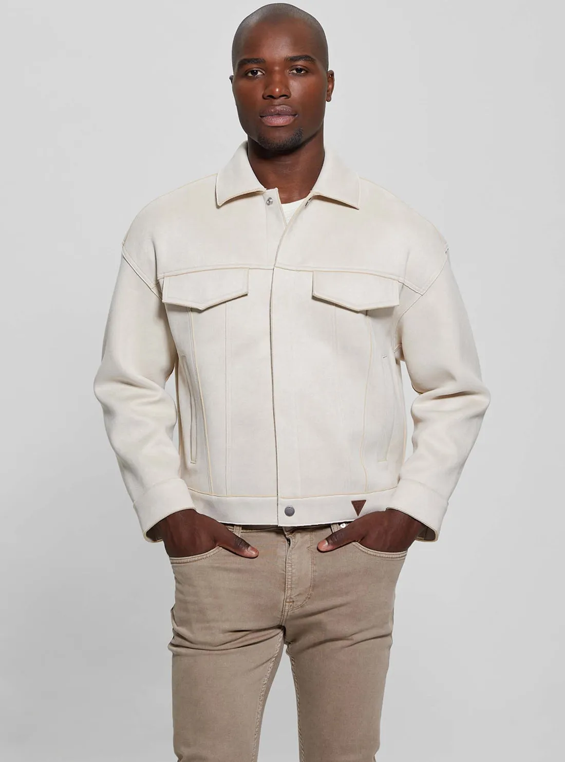 Beige Baldwin Faux Suede Jacket