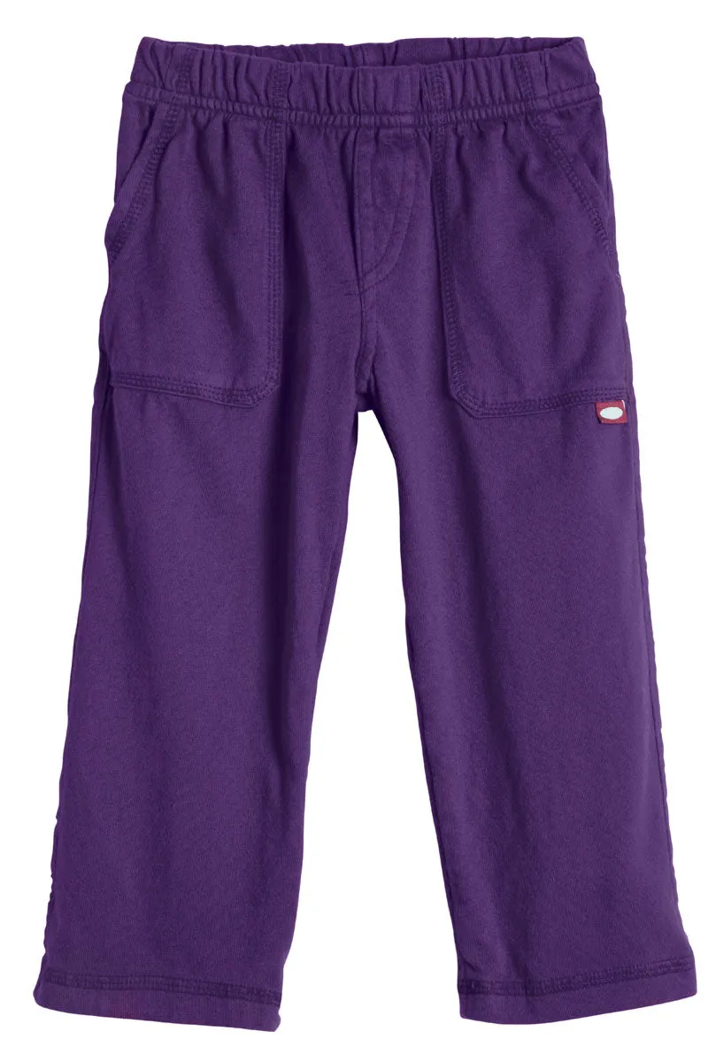 Boys Soft Cotton 3-Pocket Jersey Pants - UPF 50  | Purple