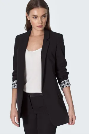 Chic Office Blazer with Eye-Catching Cuff Design