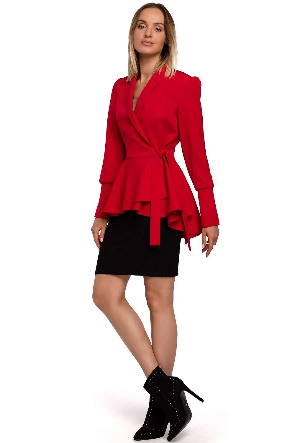 Chic Ruffled Tailcoat Blazer