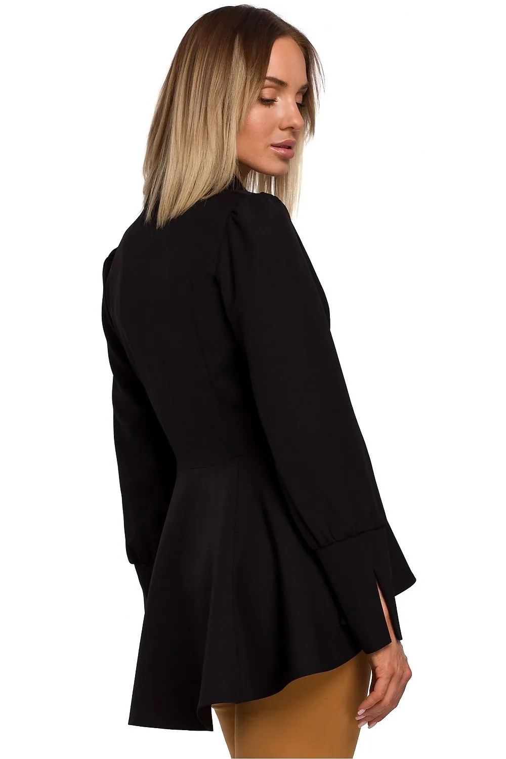 Chic Ruffled Tailcoat Blazer