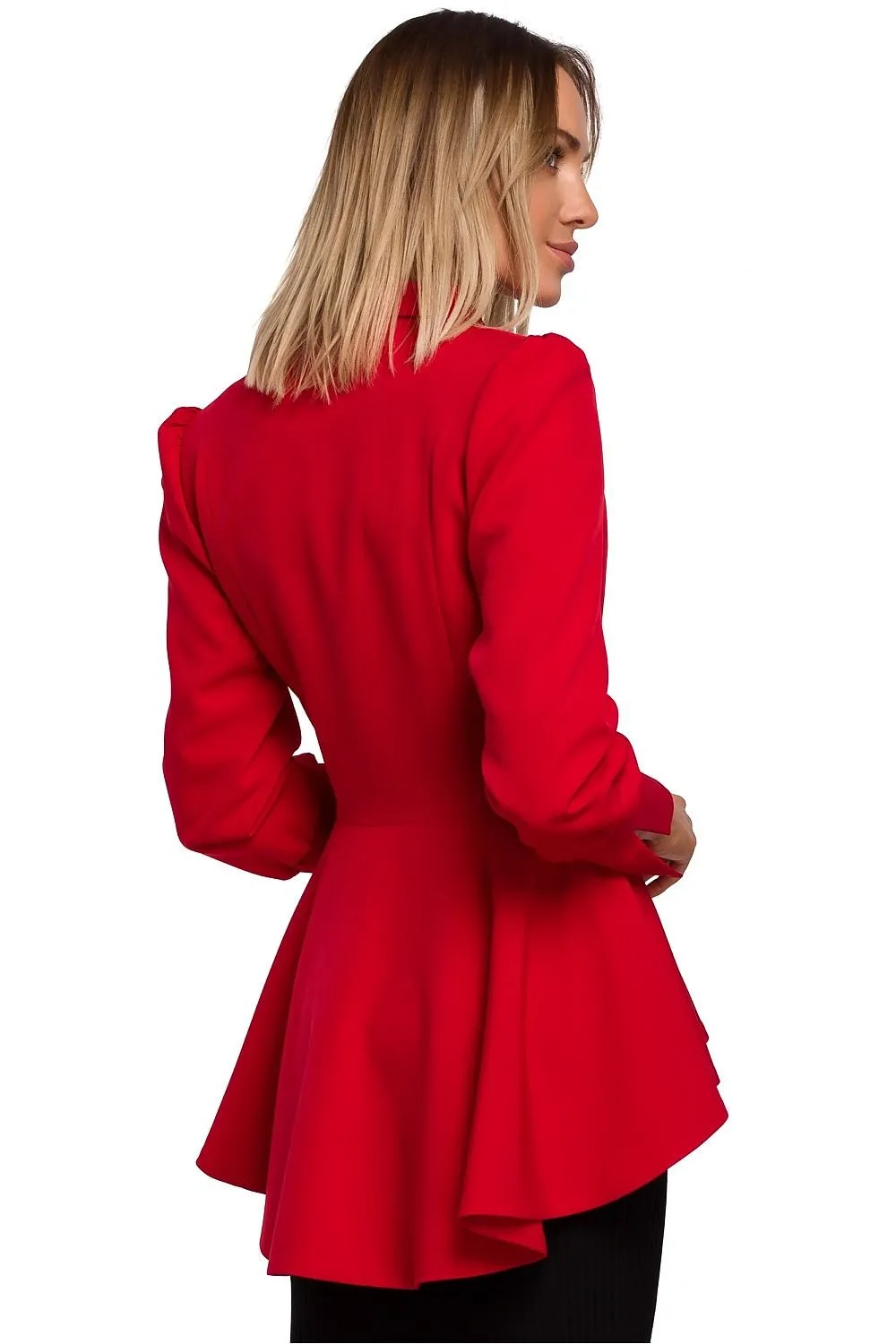 Chic Ruffled Tailcoat Blazer