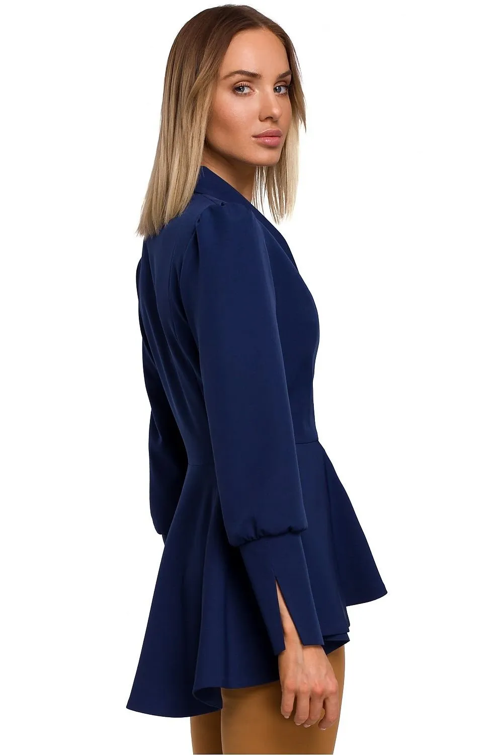 Chic Ruffled Tailcoat Blazer