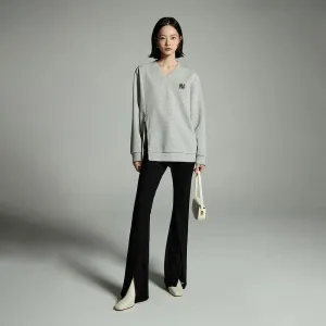 Chic Split Hem Pullover Tops