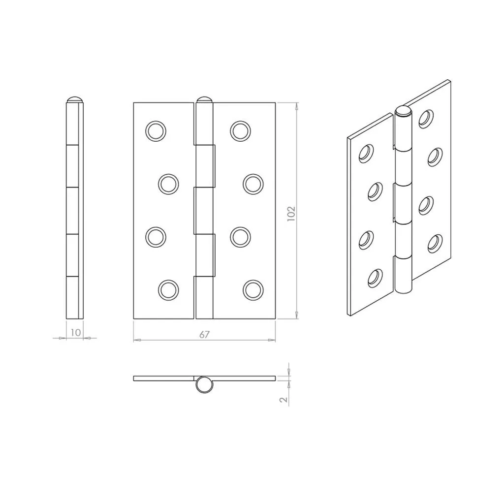 Concord XL 400mm Back to Back Pull Handle Pack - 3 Square Hinges - Polished Gold Finish