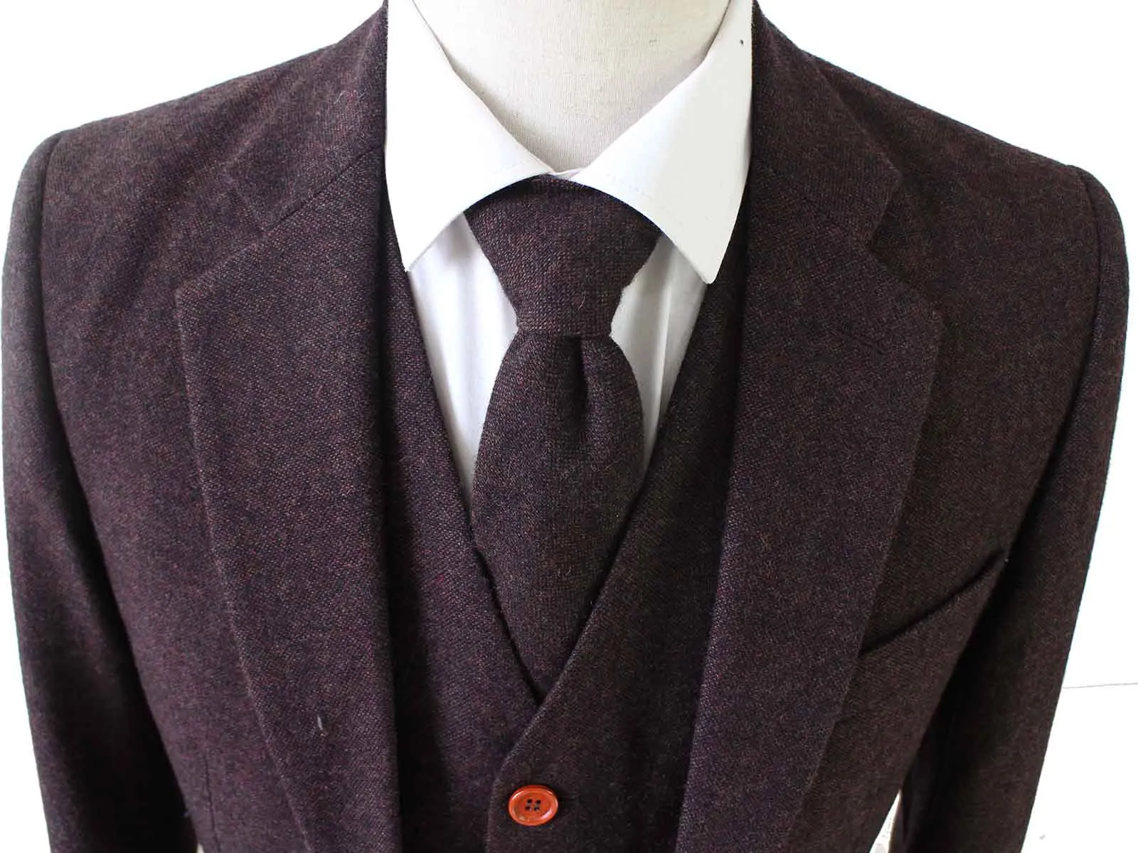 DARK BROWN BARLEYCORN TWEED JACKET