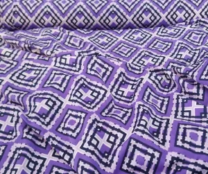 End of Bolt: 3-3/8th yards of Fashion ITY Abstract Purple Tulum Stretchy Knit-remnant