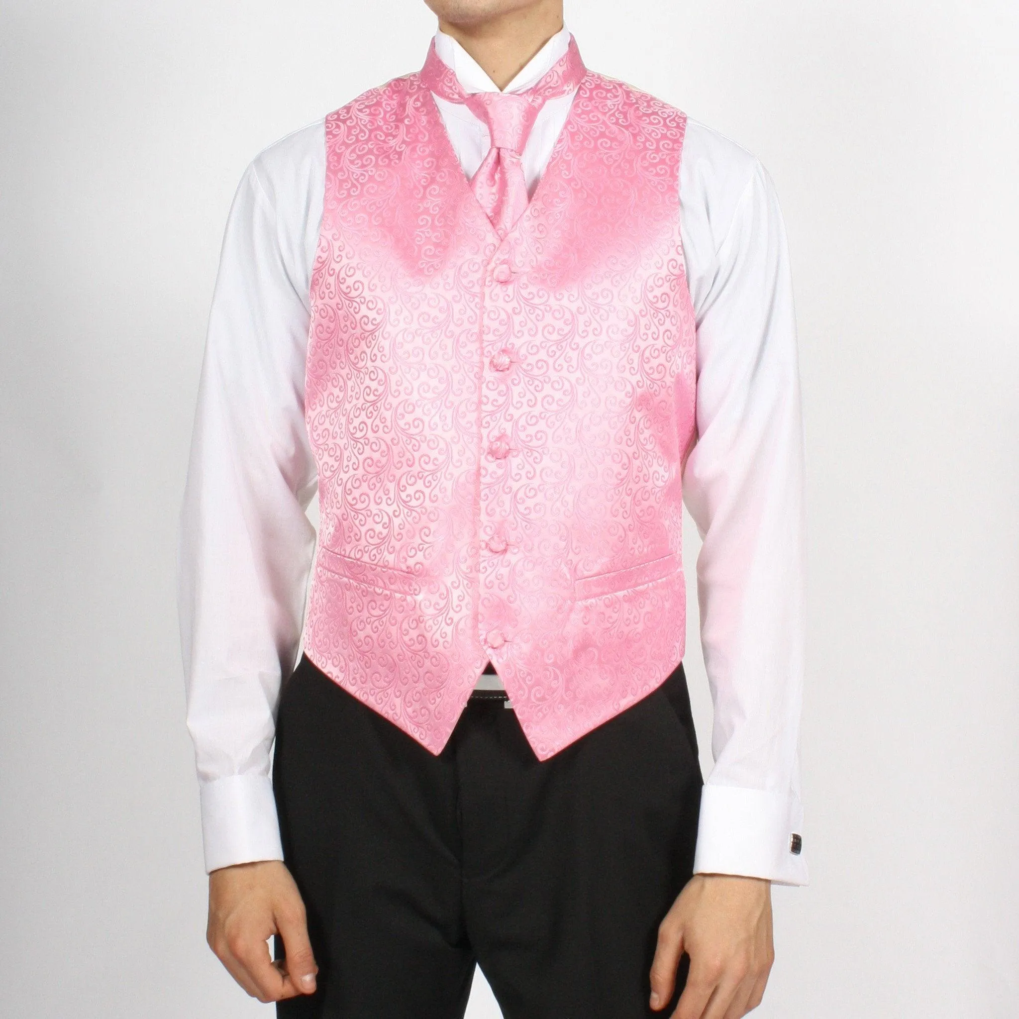 Ferrecci Mens PV50-10 Pink Cream Vest Set