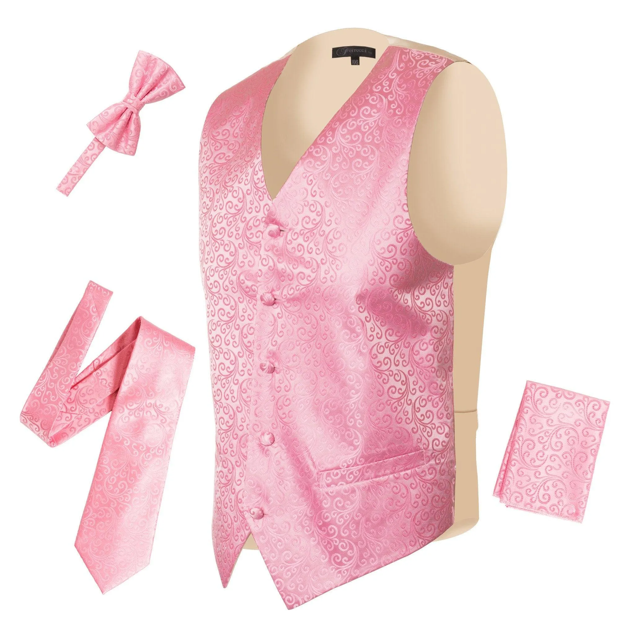 Ferrecci Mens PV50-10 Pink Cream Vest Set