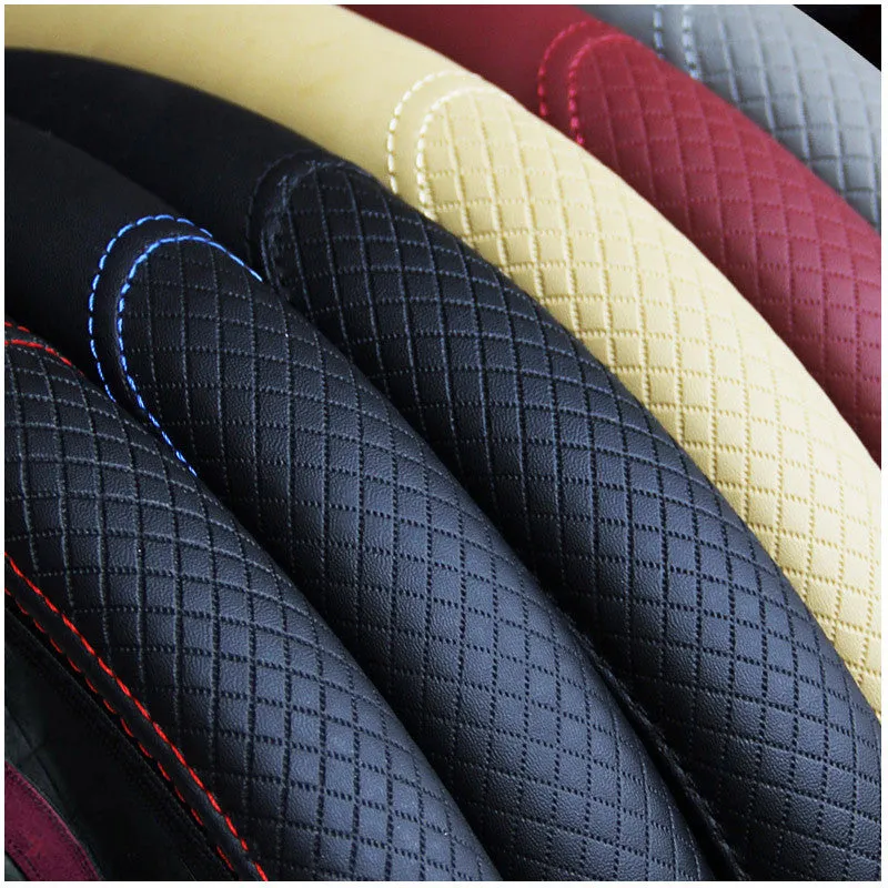 Fiber leather double round steering wheel cover