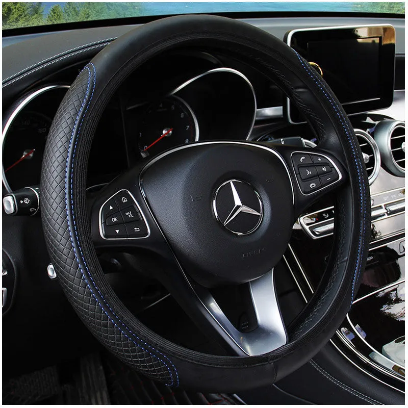 Fiber leather double round steering wheel cover