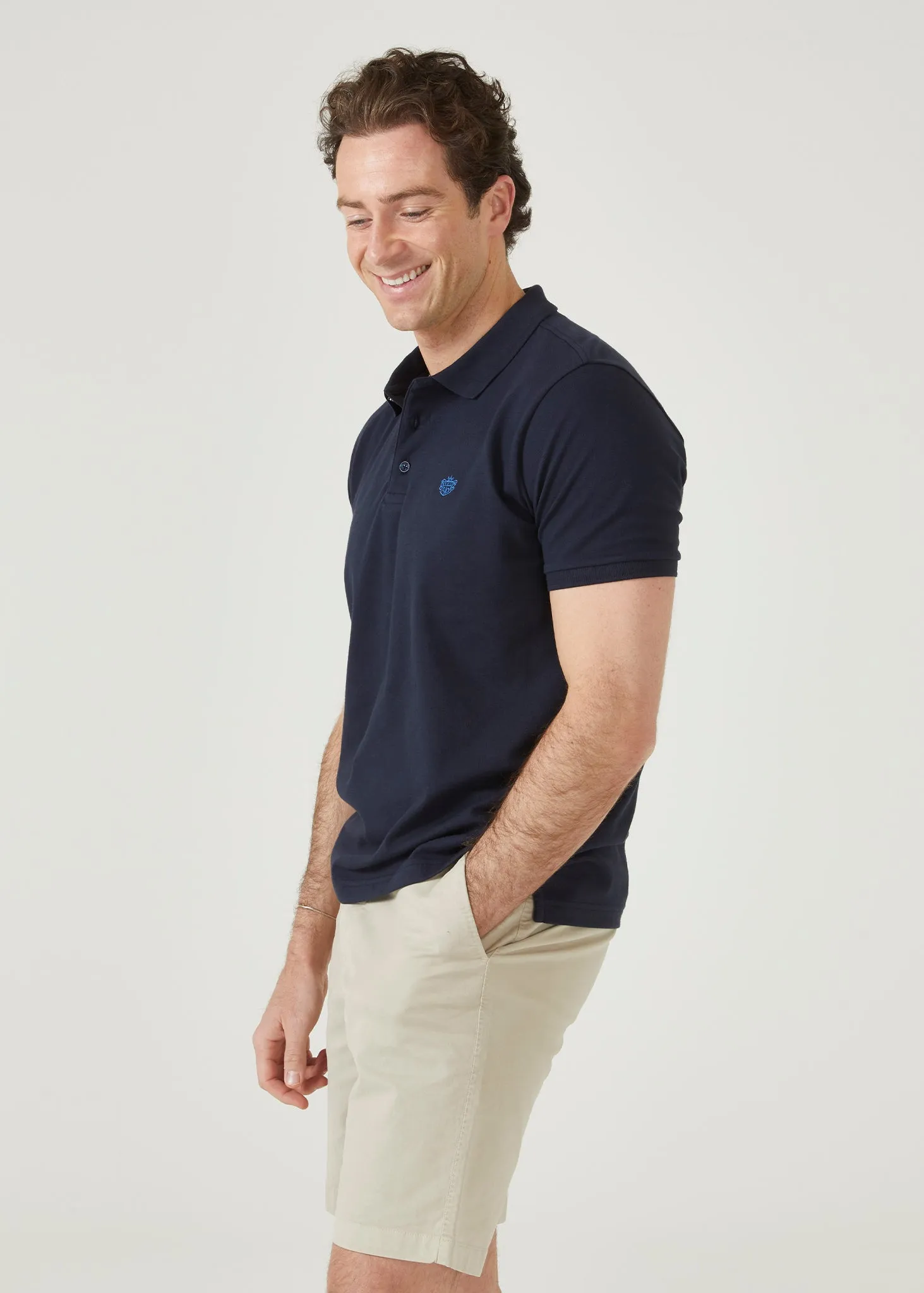 Fritton Pique Polo Shirt In Navy