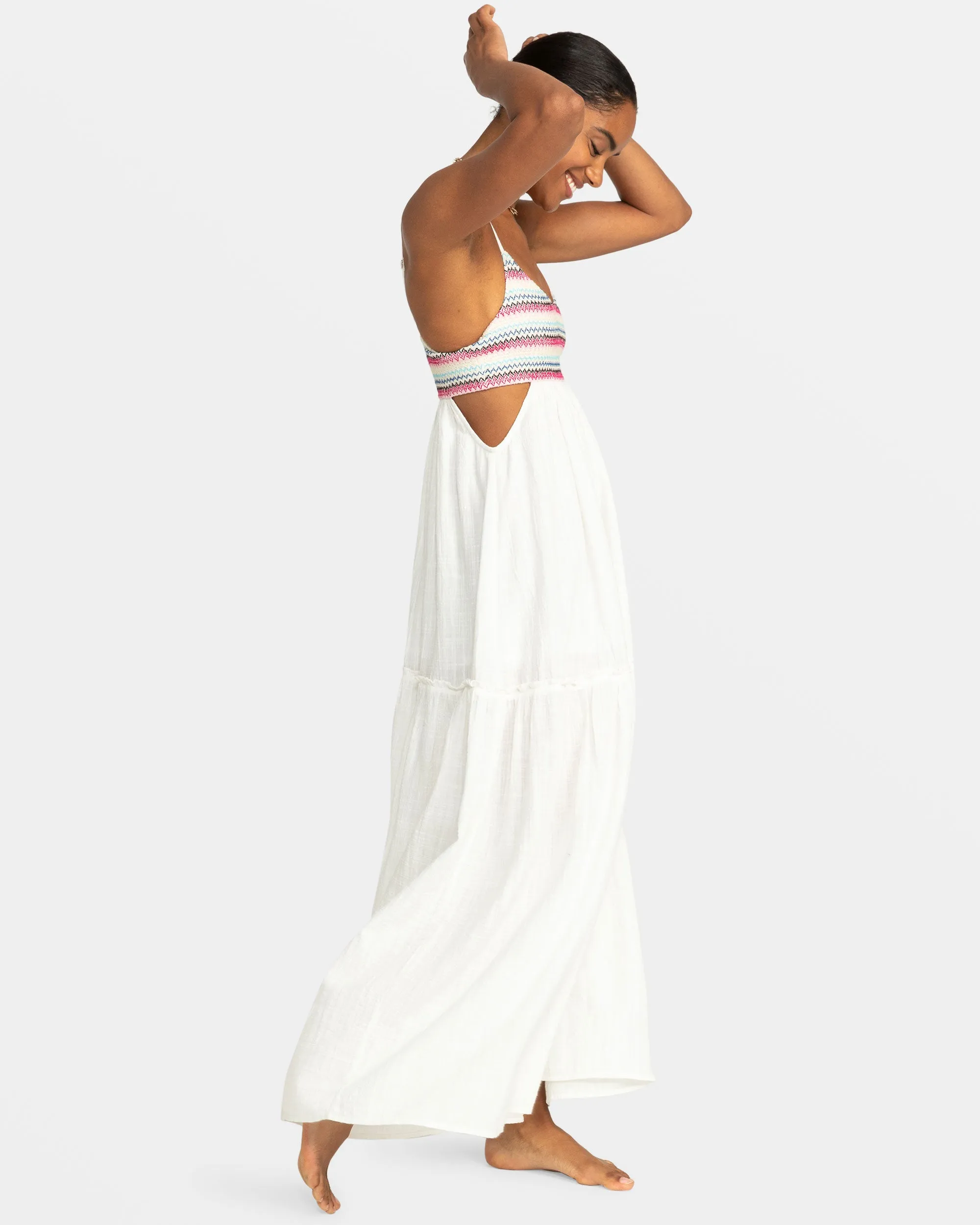 Hot Tropics Flowy Maxi Dress - Snow White