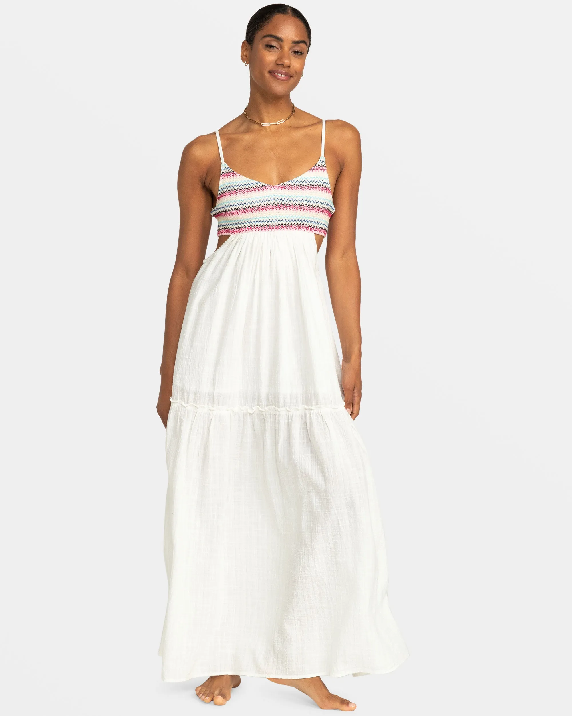 Hot Tropics Flowy Maxi Dress - Snow White