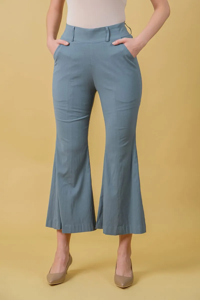 Ladies Grey Formal Bell Bottom Pants