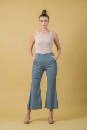 Ladies Grey Formal Bell Bottom Pants