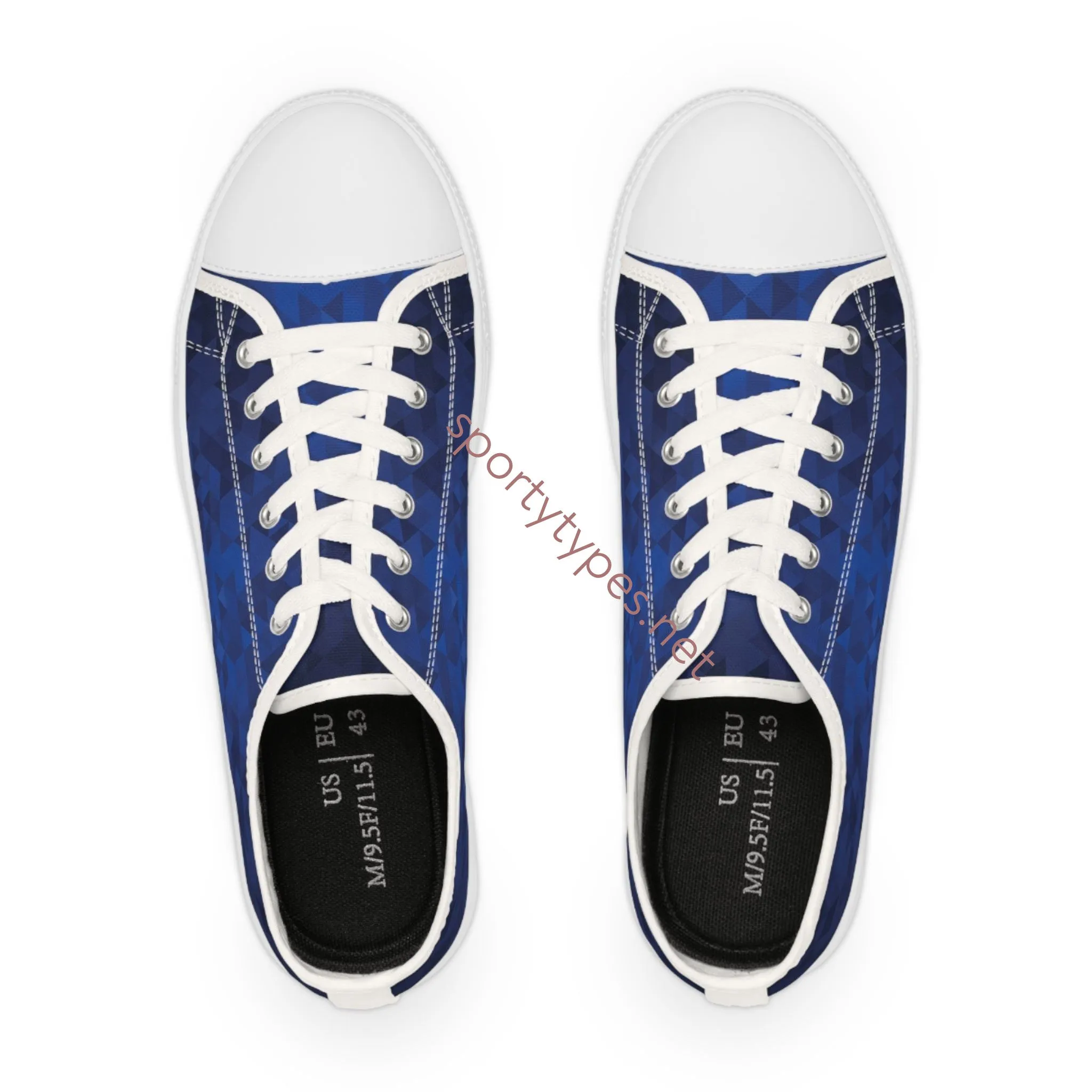 Men's Blue Canvas Low Top Sneakers