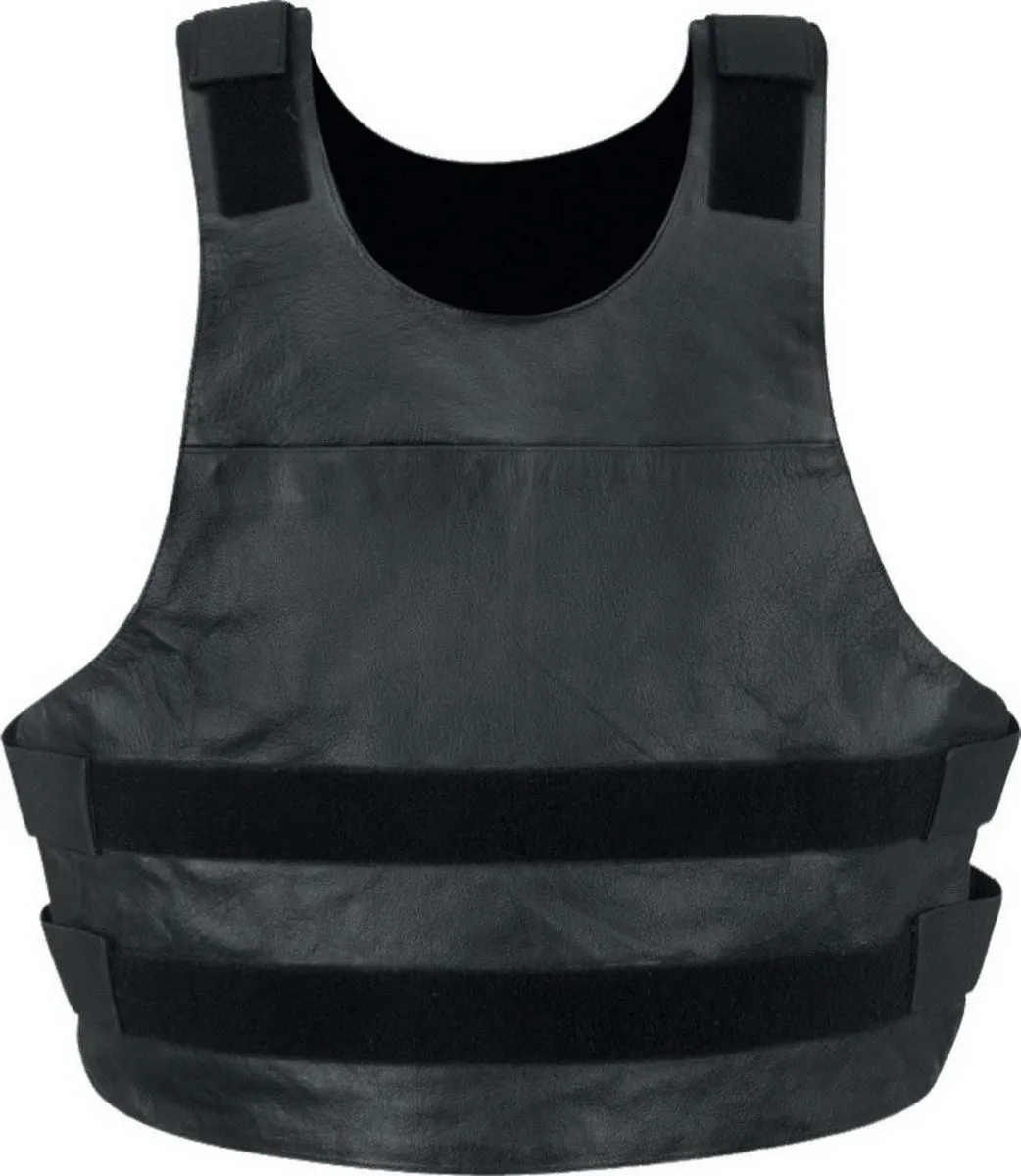 Milwaukee Leather SH1367 Men's Black Replica Bulletproof Style Tactical Street Leather Vest