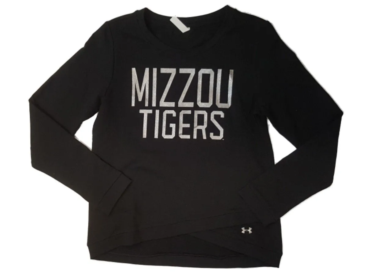 Missouri Tigers Under Armour Coldgear WOMENS Black LS Crew Sweatshirt (M)