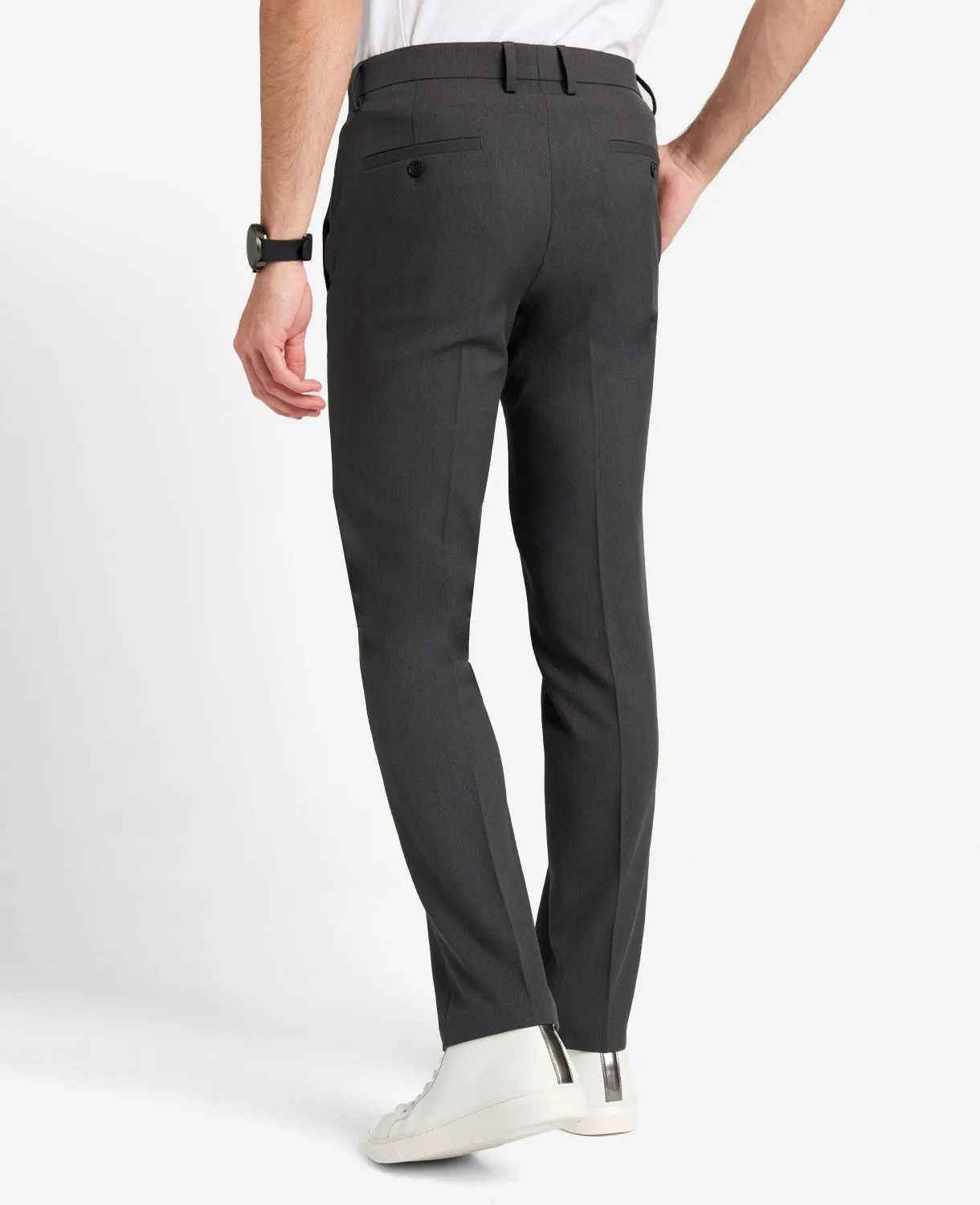 Modern-Fit Micro Check Stretch Trouser