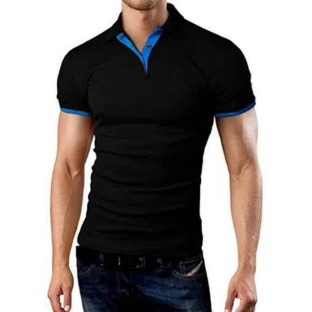 Oeak Mens Polo Shirt 2019 New Summer Short Sleeve Turn-over Collar Slim Tops Casual Breathable Solid Color Business Shirt