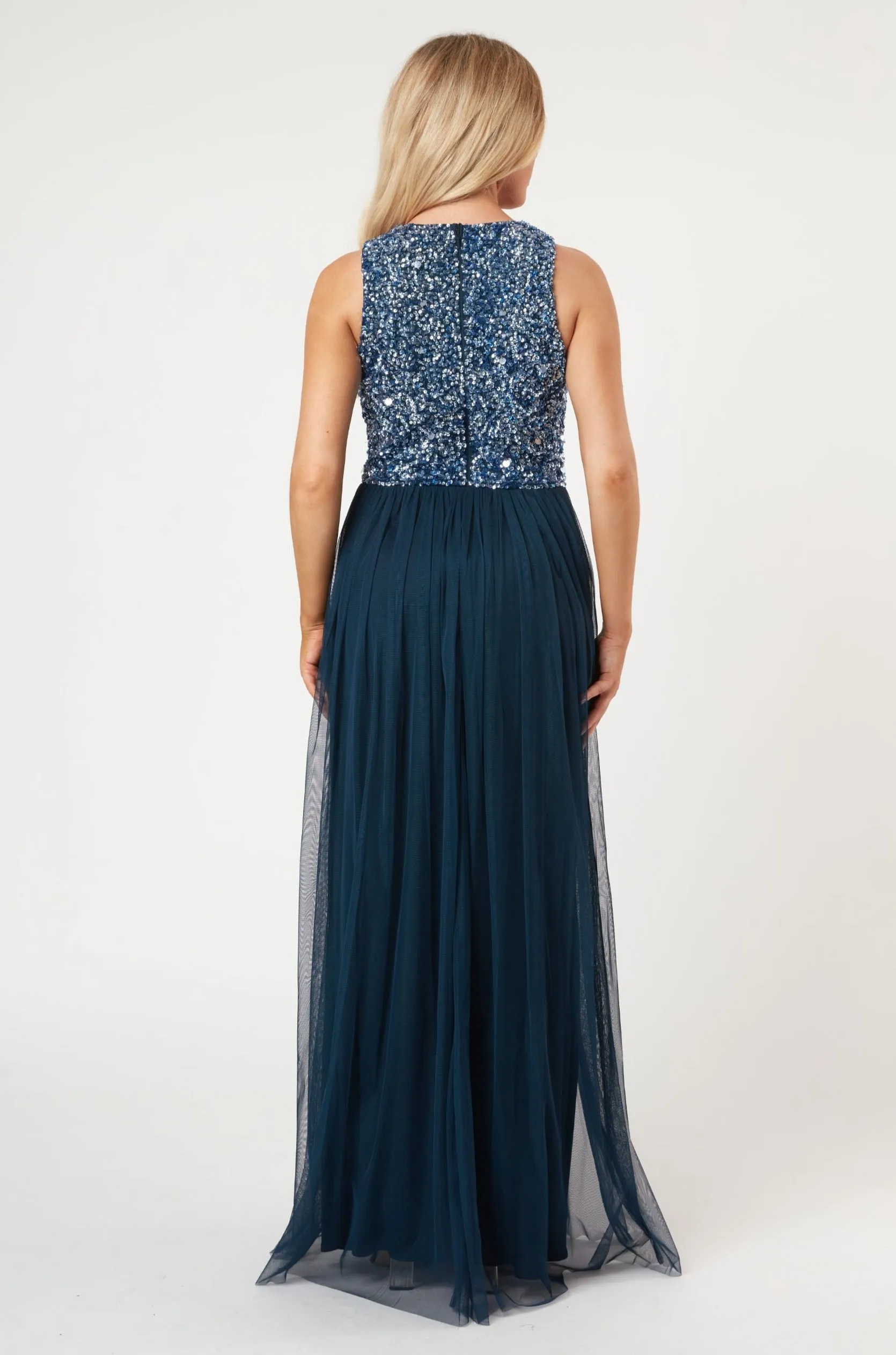 Picasso Navy Blue Bridesmaid Maxi Dress