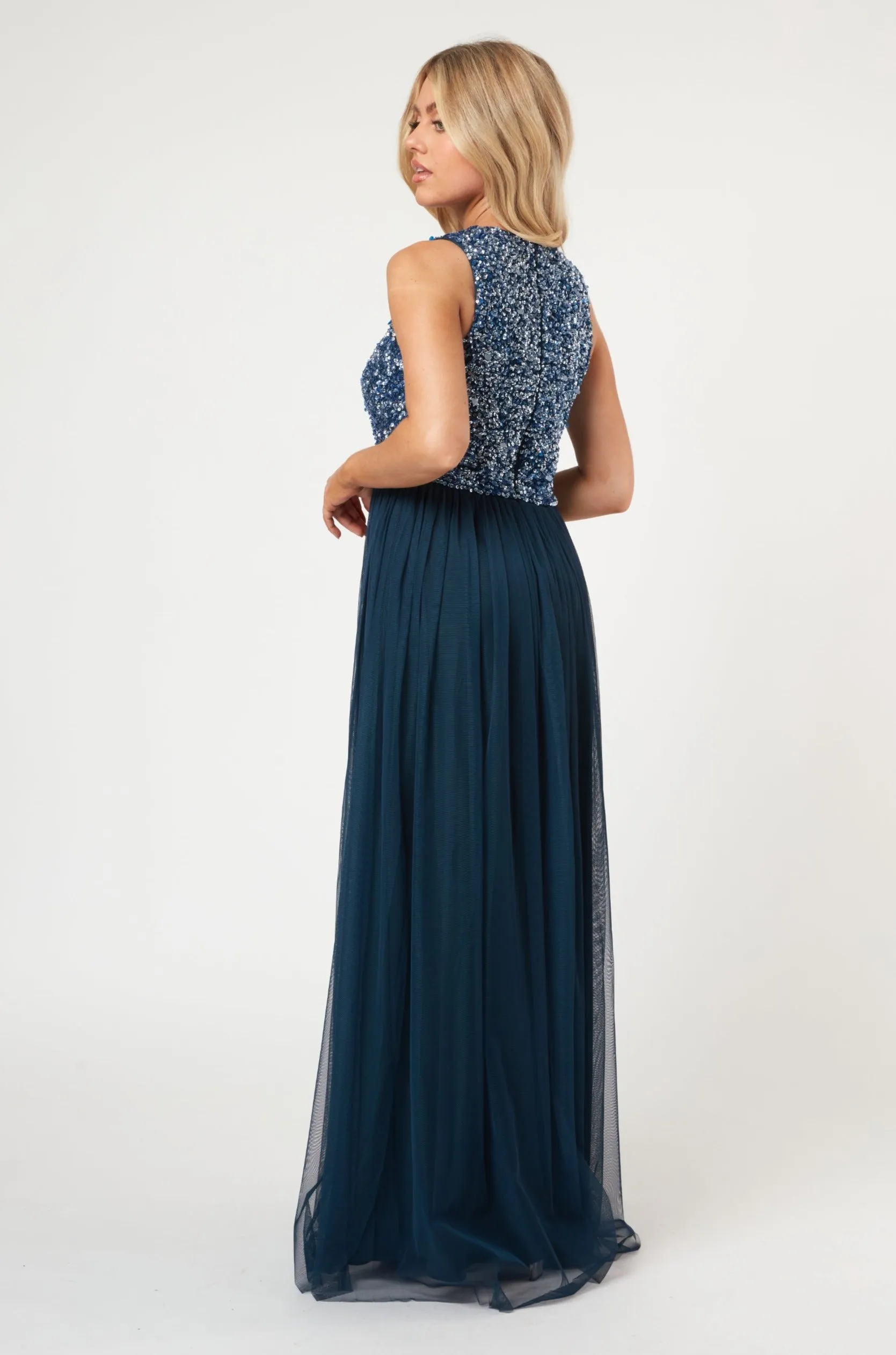 Picasso Navy Blue Bridesmaid Maxi Dress