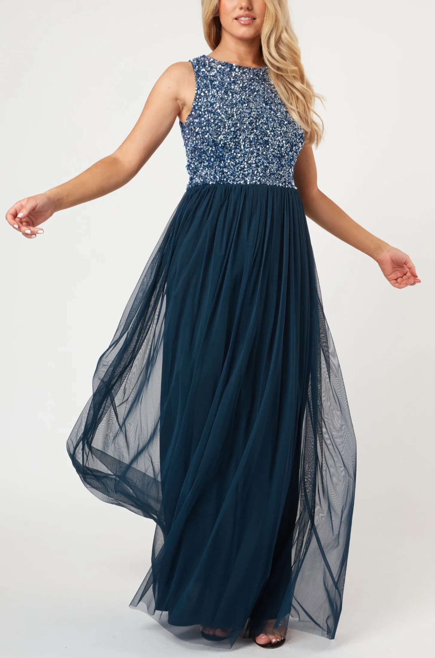 Picasso Navy Blue Bridesmaid Maxi Dress