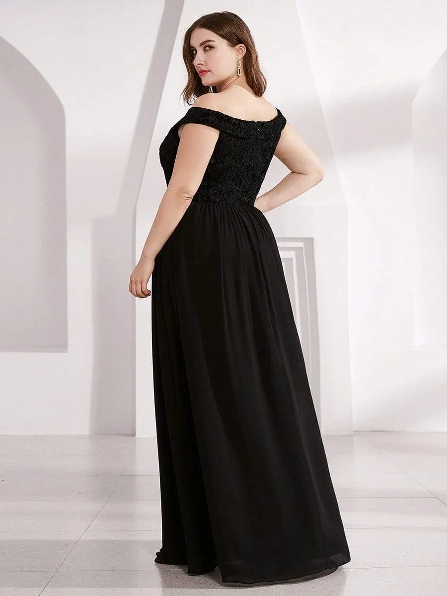 Plus Size Elegant Flowy V Neck Chiffon Evening Dresses