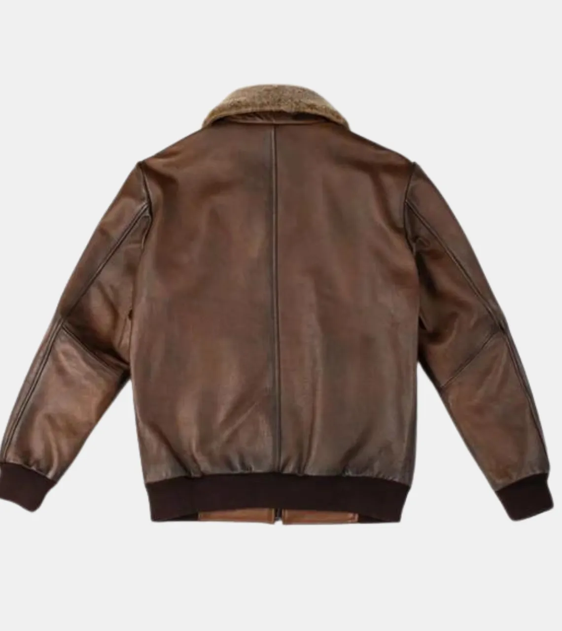 Raven Men's Brown Bomber Leather Jacket