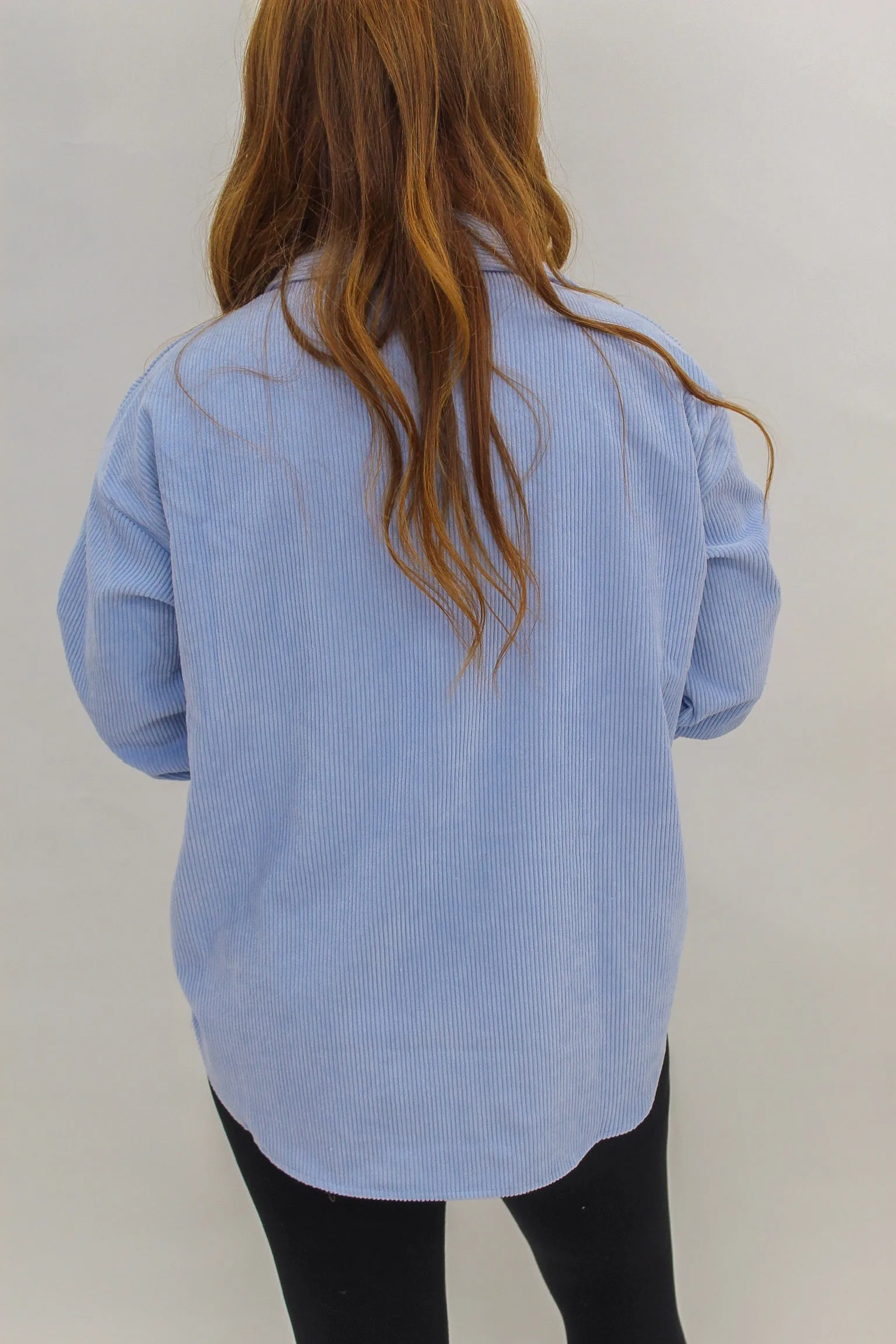 Reed Corduroy Button Up Jacket- Sky Blue