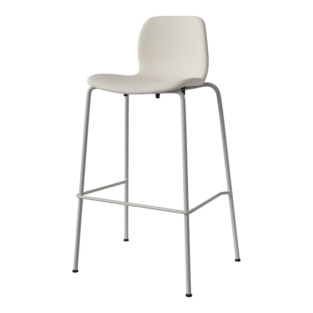 Seed Bar Chair - Upholstered - Steel Base, Grey Lacquered