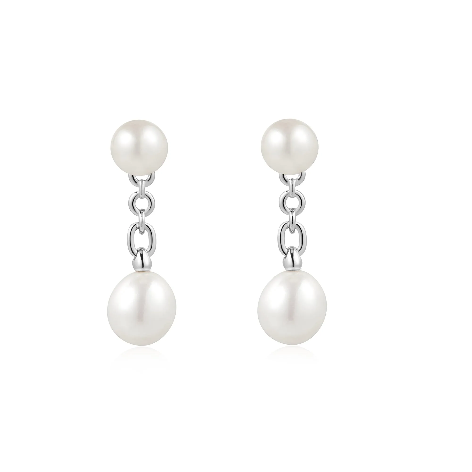 Silver Freshwater Pearl Stud Ear Jackets