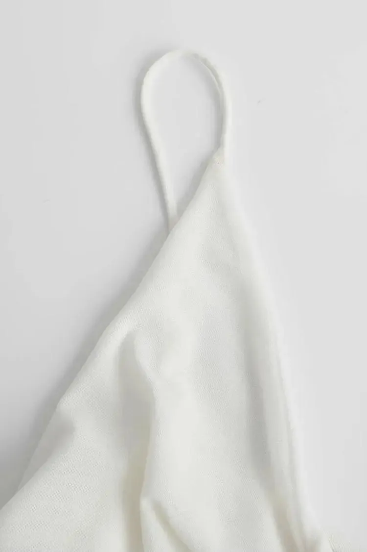 Tencel White Slip Maxi Dress with Front Twist